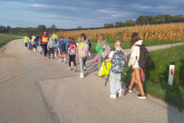 Učenci OŠ Artiče na poti skozi Glogov Brod