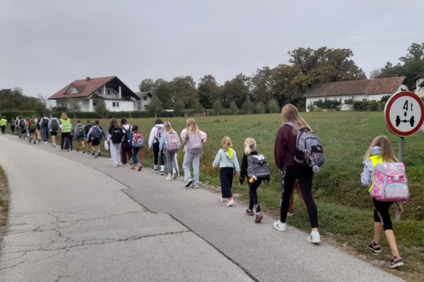 Učenci OŠ Artiče na poti skozi Glogov Brod